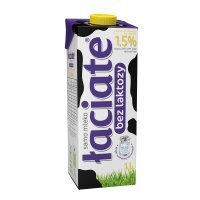 MLEKO UHT ŁACIATE 1,5% 1L BEZ LAKTOZY MLEKPOL